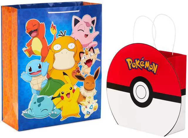 Main image of Pokémon Gift Bags, 2-Pack (9" Medium PokéBall and 15" XL Pikachu)