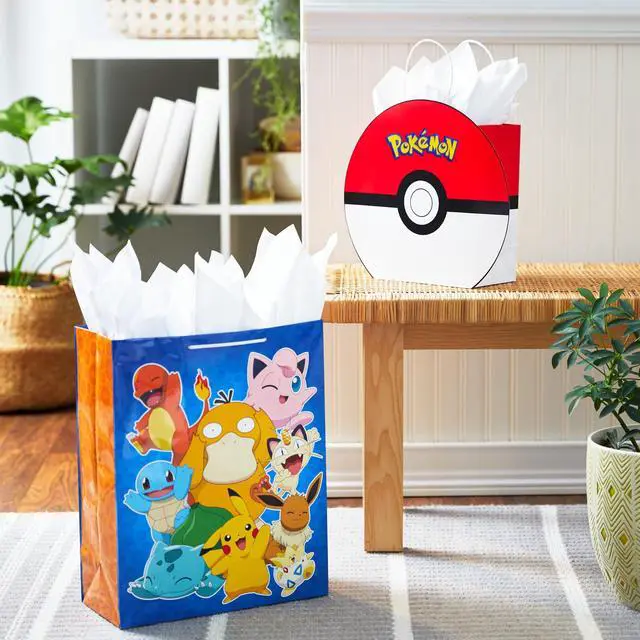 Alt view image 2 of 7 - Pokémon Gift Bags, 2-Pack (9" Medium PokéBall and 15" XL Pikachu)
