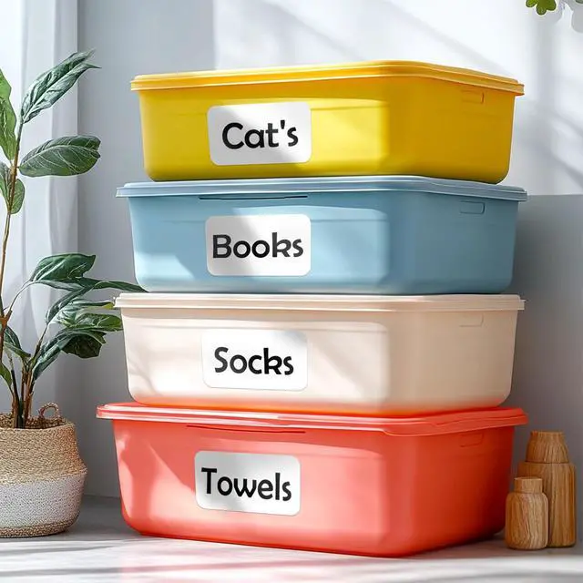 Alt view image 6 of 6 - 100Pcs Large White Labels for Storage Bins,6x4 Inch Labels | Removable,Large,Thinness White Labels for Box,Storage Bins