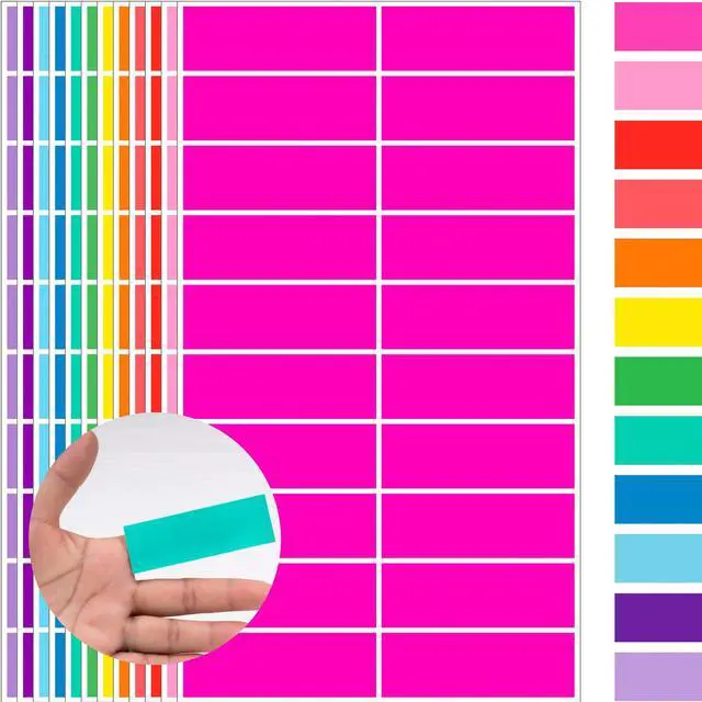 Main image of Colored Label Stickers,12 Colors,3 x 1 Inch Folder Labels-480 Pcs | Rectangle Self-Adhesive Sticky Labels Color Stickers Moving Stickers for Inventory,Office,File Folders,Moving