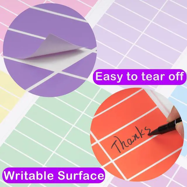 Alt view image 4 of 7 - Colored Label Stickers,12 Colors,3 x 1 Inch Folder Labels-480 Pcs | Rectangle Self-Adhesive Sticky Labels Color Stickers Moving Stickers for Inventory,Office,File Folders,Moving