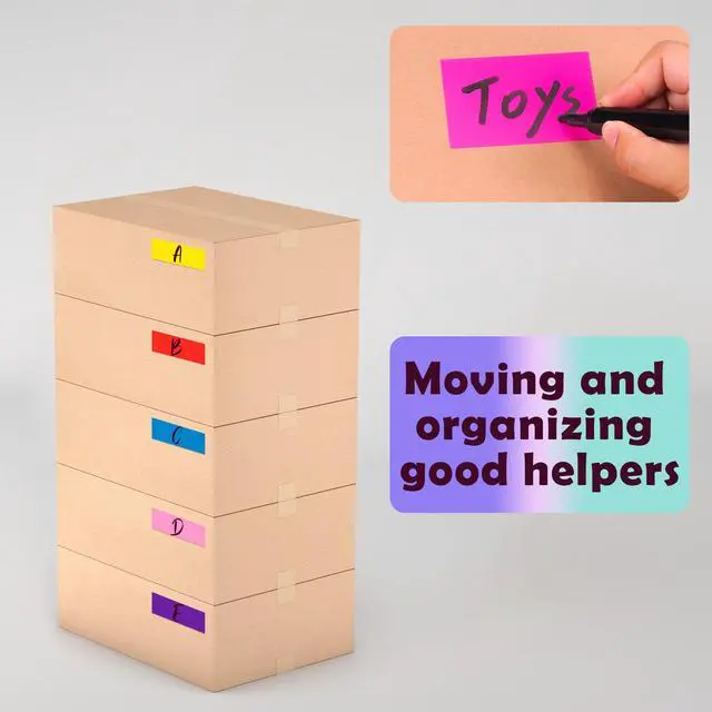 Alt view image 7 of 7 - Colored Label Stickers,12 Colors,3 x 1 Inch Folder Labels-480 Pcs | Rectangle Self-Adhesive Sticky Labels Color Stickers Moving Stickers for Inventory,Office,File Folders,Moving