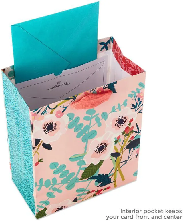 Alt view image 4 of 6 - 9" Medium Gift Bag with Tissue Paper (Bright Flowers) | For Bridal Showers, Weddings, Baby Showers, Mothers Day