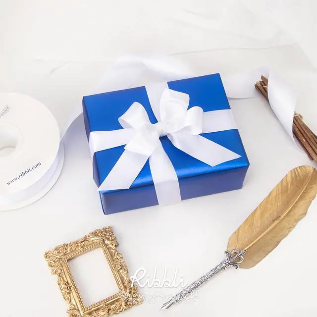 Alt view image 4 of 5 - Double Faced White Satin Ribbon,1 x Continuous 25 Yards,Use for Bows Bouquet,Gift Wrapping,Floral Arrangement