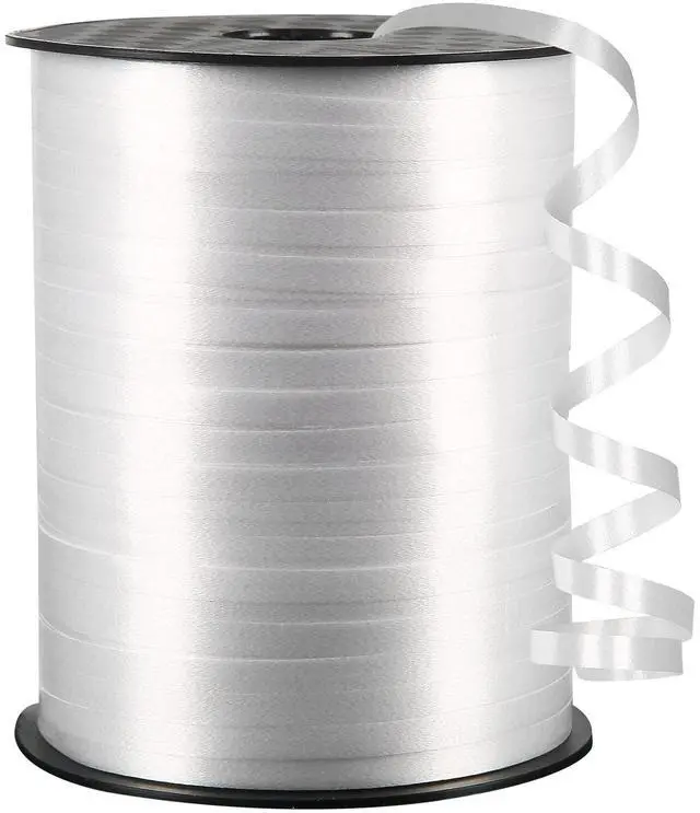 Main image of White Curling Ribbon, 500 Yard, 3/16" for Gift Wrapping, Balloon String, Baby Shower, Christmas