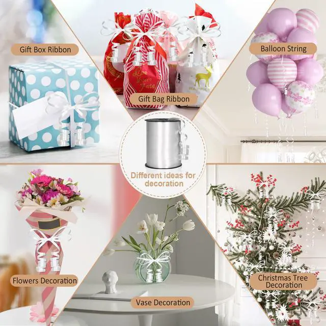 Alt view image 3 of 6 - White Curling Ribbon, 500 Yard, 3/16" for Gift Wrapping, Balloon String, Baby Shower, Christmas