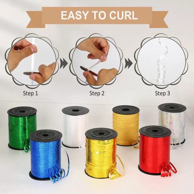 Alt view image 6 of 6 - White Curling Ribbon, 500 Yard, 3/16" for Gift Wrapping, Balloon String, Baby Shower, Christmas