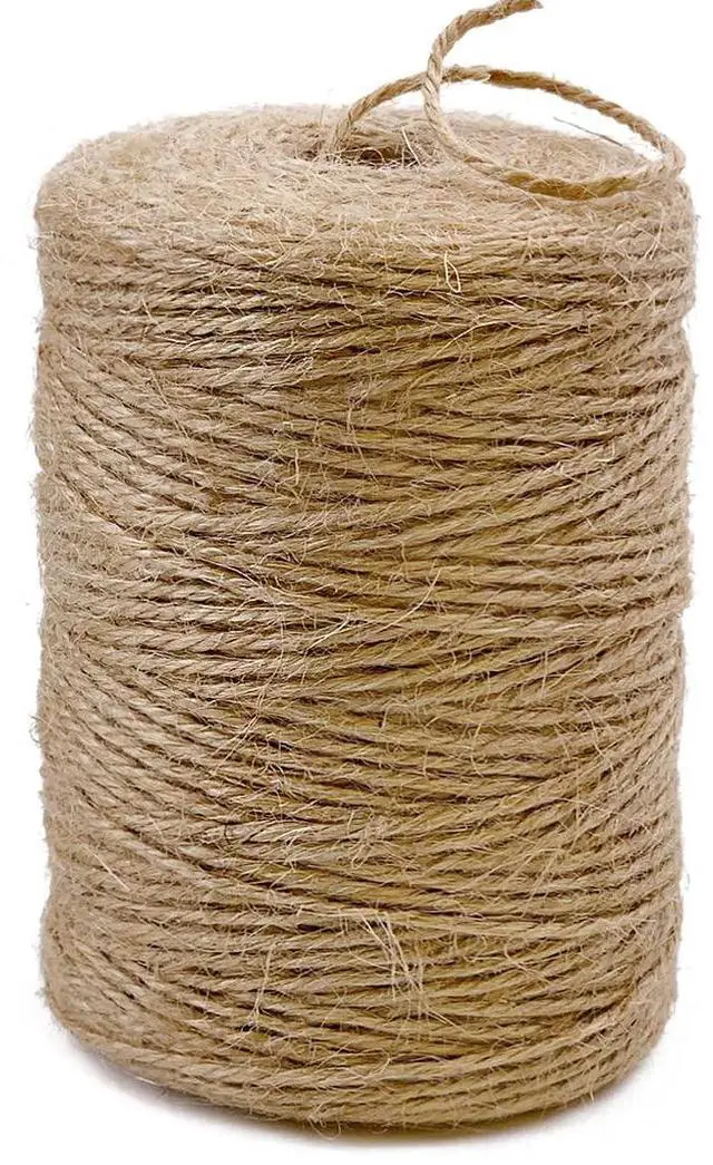 Main image of Natural Jute Twine 600 Feet Long Twine String for Crafts Gift Wrapping Packing Gardening Crochet Knitting Macrame Decor (Brown 2mm * 600feet)