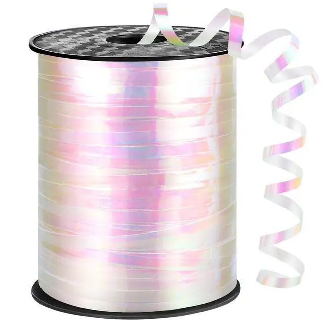 Main image of 600 Yard Iridescent White Curling Ribbon Balloon String Ribbon | 1/5 Inch Thin Ribbon Easy to Curl for Gift Wrapping Balloons Crafts Bridal Baby Shower Weddings and Party Decor
