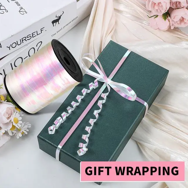 Alt view image 4 of 6 - 600 Yard Iridescent White Curling Ribbon Balloon String Ribbon | 1/5 Inch Thin Ribbon Easy to Curl for Gift Wrapping Balloons Crafts Bridal Baby Shower Weddings and Party Decor