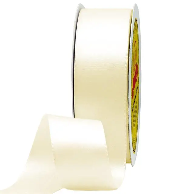 Alt view image 2 of 7 - Double Face Continuous Ivory Satin Ribbon 1-1/2 Inch x 50 Yards Polyester Ivory Ribbon for Gift Wrapping Weddings Party Hair Bows Invitations Decorations and More