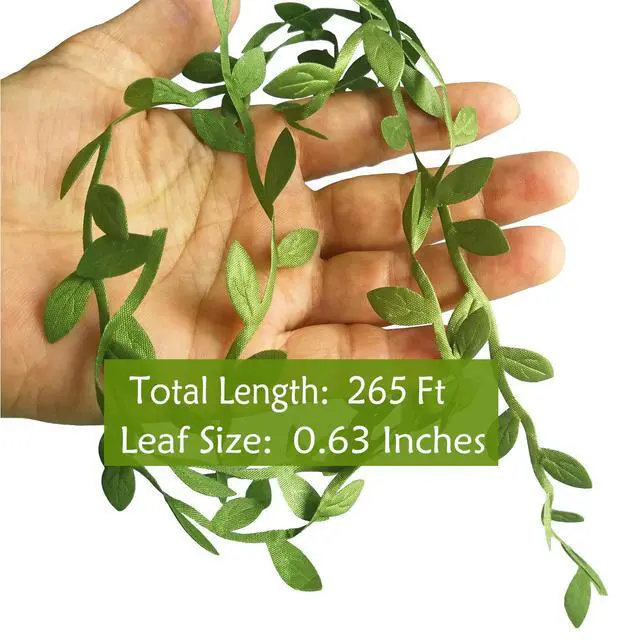 Alt view image 2 of 7 - 265 Ft Leaf Ribbon, Artificial Vines Leaves String Trim Ribbon Wild Jungle Botanical Greenery for Baby Shower Party Wedding Home Wreaths & DIY Craft