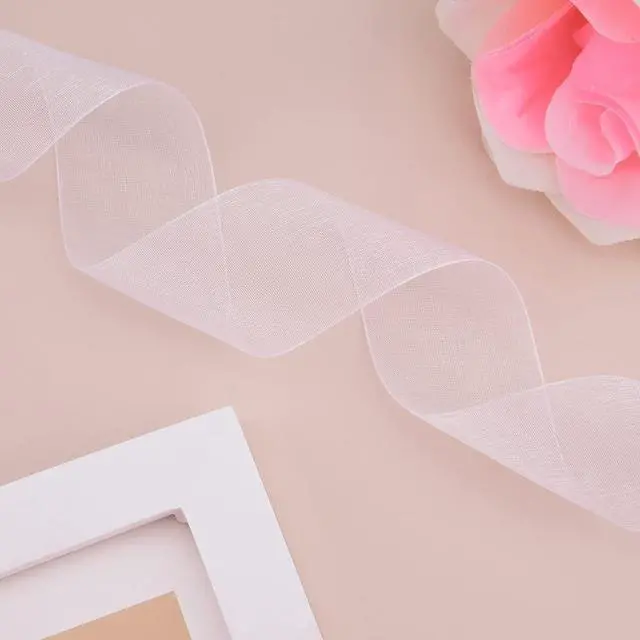 Alt view image 4 of 6 - 1-1/2 Inch Sheer Organza Ribbon for Gift Wrapping, Party Decoration 50 Yards/Roll (White)