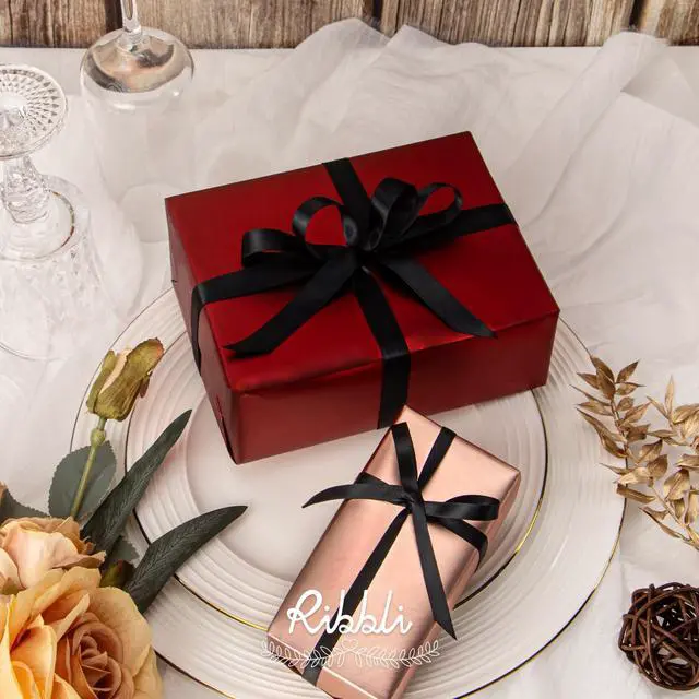 Alt view image 3 of 4 - Black Satin Ribbon Double Faced Satin 1/2 inch x Continuous 50 Yards-Black Ribbon for Gift Wrapping Crafts Wedding Decoration Bows Bouquet Floral Arrangement