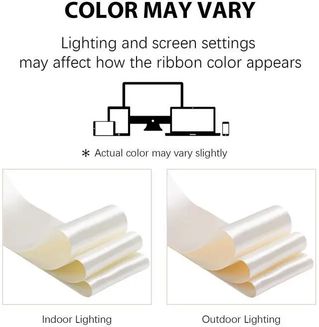 Alt view image 7 of 7 - Ivory Satin Ribbon 3 Inch x 10 Yards Double Faced | Continuous Ivory Ribbon for Wedding Decor, Flower Bouquet, Chair Sashes, Baby Shower, Garland, Gift Wrapping, Craft Project