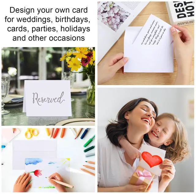 Alt view image 7 of 7 - Blank Cards and Envelopes 4x6, 30 Pack White Invitation Cardstock with 30 Pack Envelopes, Thank you Blank Greeting Cards, for All Occasions DIY, Print custom