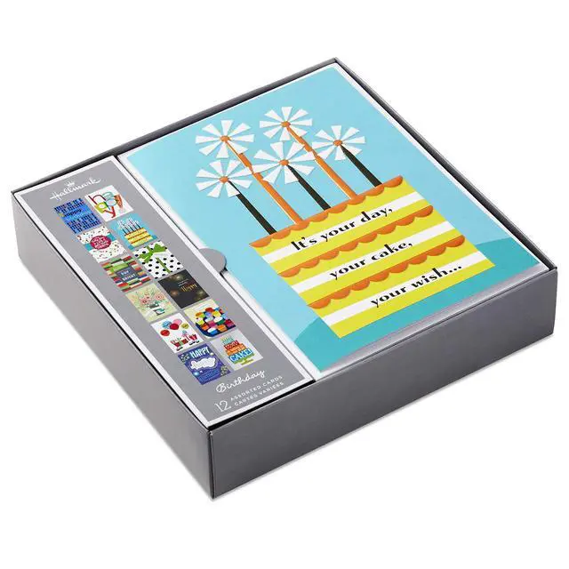 Alt view image 3 of 7 - Birthday Cards with Envelopes, Assorted 12-Pack (Happy!) | Hand-embellished details with glitter and ribbon. White envelopes included. Premium paper stock., 4.7 x 6.8 in