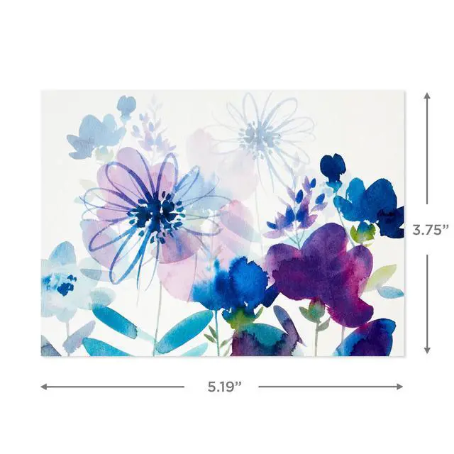 Alt view image 3 of 7 - Blank Cards with Envelopes, Assorted 48-Pack (Painted Flowers) | Painted Floral Artwork in Four Styles, Coordinating Envelopes, Premium Paper Stock, 3.8 x 5.2 in