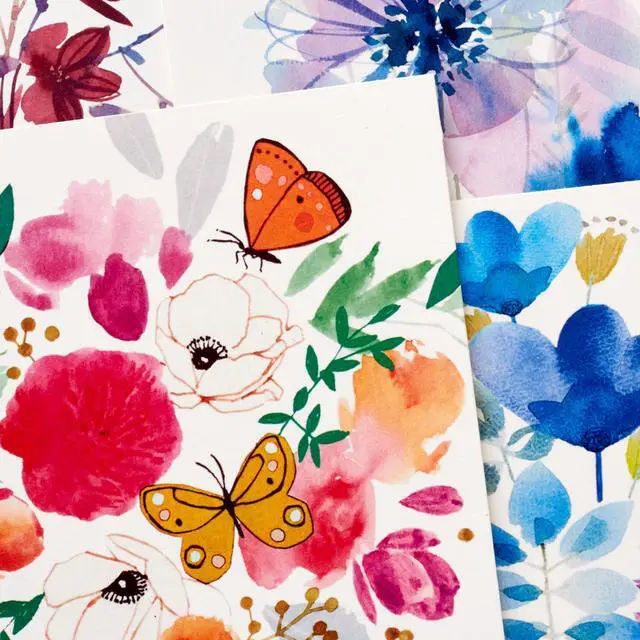 Alt view image 5 of 7 - Blank Cards with Envelopes, Assorted 48-Pack (Painted Flowers) | Painted Floral Artwork in Four Styles, Coordinating Envelopes, Premium Paper Stock, 3.8 x 5.2 in