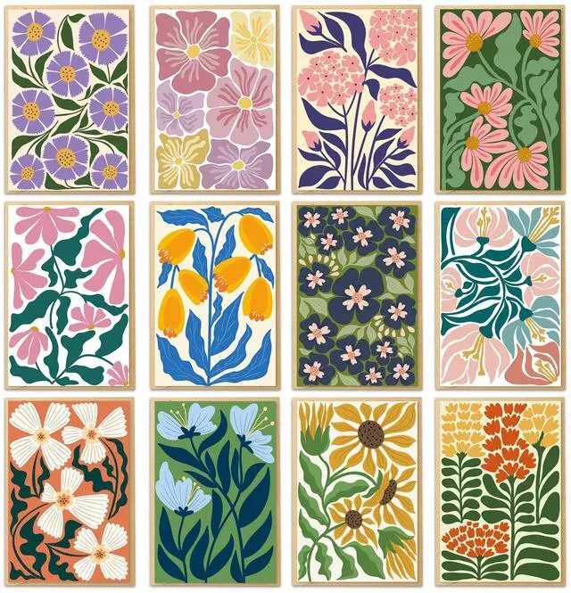 Main image of 24 Pack Floral Greeting Card with Envelopes & Stickers, Boxed Floral Blank Note Cards Set for All Occasions, 12 Assorted Designs, 4x6 Inch, Blank Inside