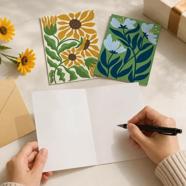 Alt view image 3 of 5 - 24 Pack Floral Greeting Card with Envelopes & Stickers, Boxed Floral Blank Note Cards Set for All Occasions, 12 Assorted Designs, 4x6 Inch, Blank Inside