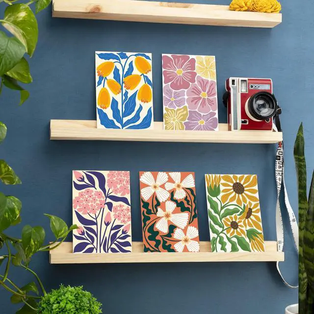 Alt view image 5 of 5 - 24 Pack Floral Greeting Card with Envelopes & Stickers, Boxed Floral Blank Note Cards Set for All Occasions, 12 Assorted Designs, 4x6 Inch, Blank Inside