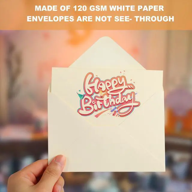 Alt view image 3 of 7 - 50 PACK Cream Blank Cards and Envelopes 4x6 Inch, Note Greeting Cards, Folded Ivory Cardstock and Envelopes Self Seal for Wedding, Invitations, DIY Greeting Cardstock, Thank You Cards & All Occasion