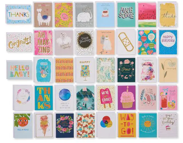 Main image of 41-Count All-Occasion Greeting Card Pack, Assorted Colorful Designs