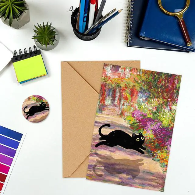Alt view image 4 of 7 - 36 Pack Black Cat Painting Greeting Card Floral Animal Blank Note Card With Envelope Matching Seal Sticker for Spring Party Favor Supplies, 4 x 6 Inch