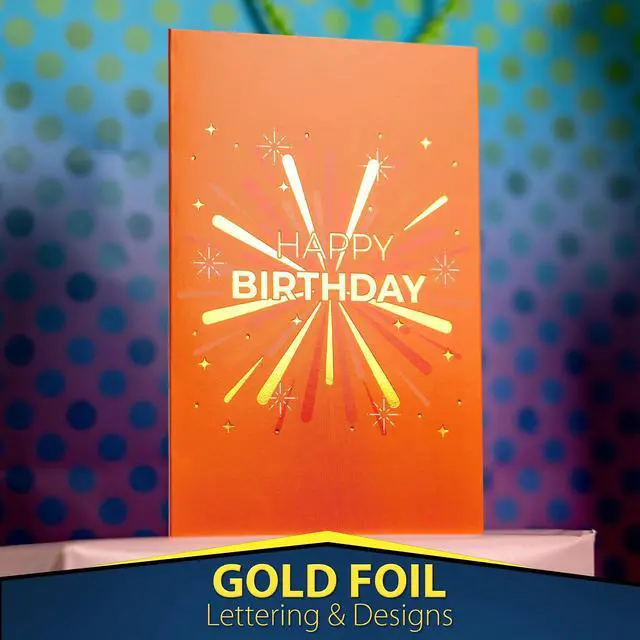 Alt view image 2 of 6 - 24 Pack Unique Gold Foil Birthday Cards with Envelopes & Stickers | 4x6 Inches Blank Happy Birthday Cards Assortment in Bulk for Family, Kids, Friends, Work & Office Celebrations.