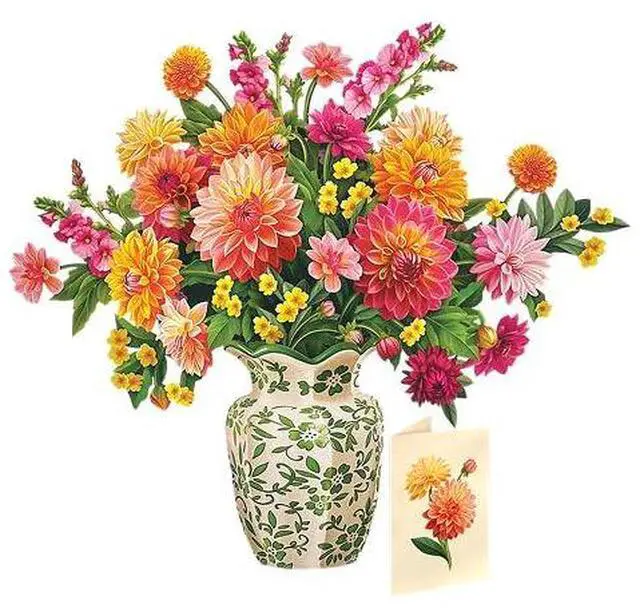 Main image of Dahlia Sunrise 14.5 Inch Life-Sized 3D Pop Up Cards Greeting Card, Birthday, Mothers Day, Thank You, Gifts for Mom and Her Includes Notecard and Envelope