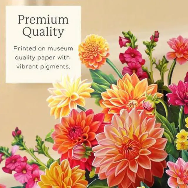 Alt view image 5 of 7 - Dahlia Sunrise 14.5 Inch Life-Sized 3D Pop Up Cards Greeting Card, Birthday, Mothers Day, Thank You, Gifts for Mom and Her Includes Notecard and Envelope