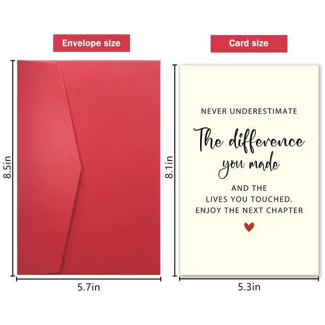 Alt view image 2 of 7 - Goodbye Card for Coworkers Leaving - Heartfelt Farewell Card with Uplifting Message Never Underestimate The Difference You Made, Retirement Gifts for Women Men, New Job Card for Boss Friends