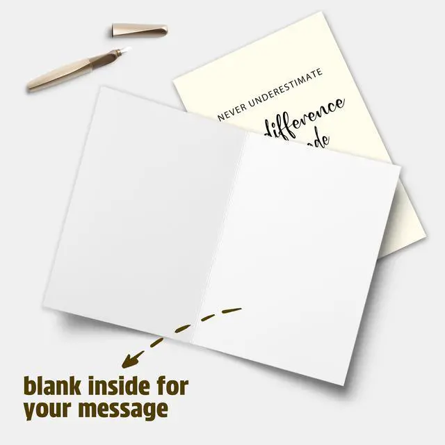 Alt view image 3 of 7 - Goodbye Card for Coworkers Leaving - Heartfelt Farewell Card with Uplifting Message Never Underestimate The Difference You Made, Retirement Gifts for Women Men, New Job Card for Boss Friends