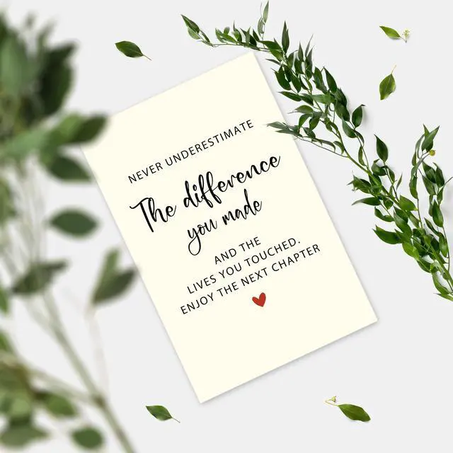 Alt view image 5 of 7 - Goodbye Card for Coworkers Leaving - Heartfelt Farewell Card with Uplifting Message Never Underestimate The Difference You Made, Retirement Gifts for Women Men, New Job Card for Boss Friends