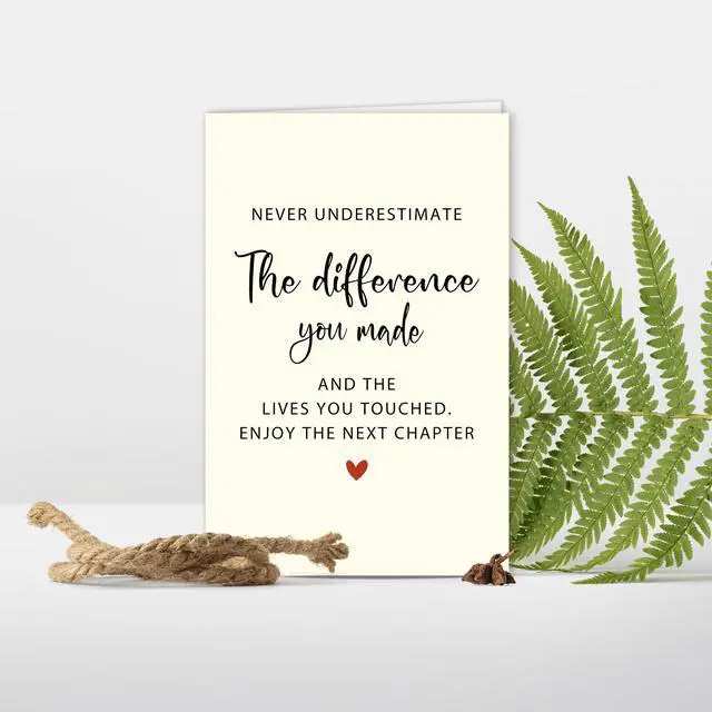Alt view image 7 of 7 - Goodbye Card for Coworkers Leaving - Heartfelt Farewell Card with Uplifting Message Never Underestimate The Difference You Made, Retirement Gifts for Women Men, New Job Card for Boss Friends