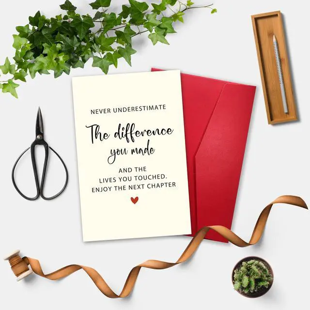 Alt view image 6 of 7 - Goodbye Card for Coworkers Leaving - Heartfelt Farewell Card with Uplifting Message Never Underestimate The Difference You Made, Retirement Gifts for Women Men, New Job Card for Boss Friends