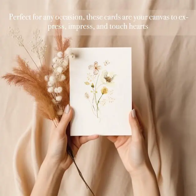 Alt view image 5 of 7 - Blank Cards,Blank Greeting Cards 4x6,40Pack -Elegant Floral Design Blank Greeting Cards,Note Cards with Matching Peel-and-Seal Rustic Envelopes