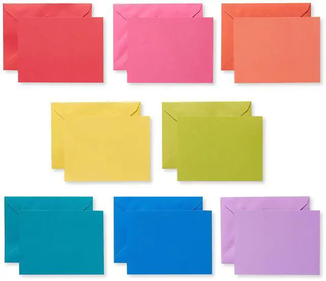 Main image of Single Panel Blank Cards with Envelopes, Rainbow Colors (200-Count)