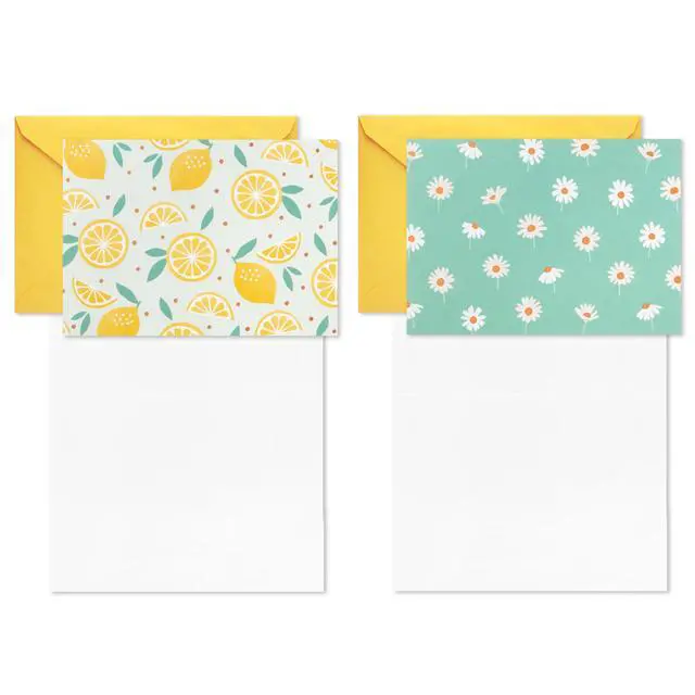 Alt view image 4 of 7 - Assorted Blank Cards, 24-Pack (Florals, Gingham, Strawberries) | Assorted Spring Designs, Daisies, Strawberries, Gingham, Leaves, Coordinating Envelopes Included, Cards Measure 3.75 X 5.2 in