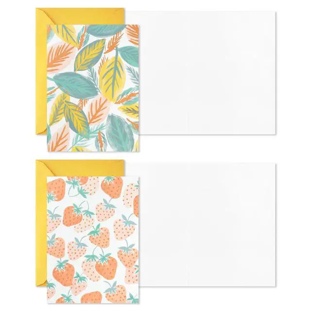 Alt view image 6 of 7 - Assorted Blank Cards, 24-Pack (Florals, Gingham, Strawberries) | Assorted Spring Designs, Daisies, Strawberries, Gingham, Leaves, Coordinating Envelopes Included, Cards Measure 3.75 X 5.2 in