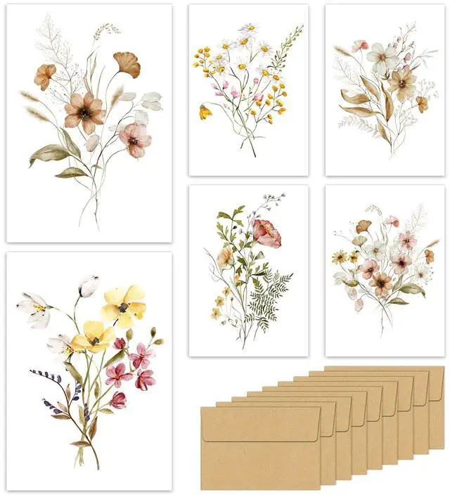 Main image of Blank Cards,Blank Greeting Cards 4x6,30 Pack 6 Assorted Floral Designs Blank Greet Cards with envelopes,Note Cards with Envelopes,Blank Cards with Envelopes