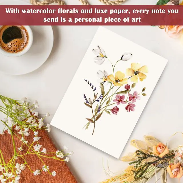 Alt view image 3 of 7 - Blank Cards,Blank Greeting Cards 4x6,30 Pack 6 Assorted Floral Designs Blank Greet Cards with envelopes,Note Cards with Envelopes,Blank Cards with Envelopes