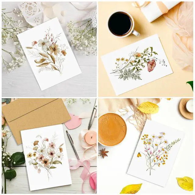 Alt view image 4 of 7 - Blank Cards,Blank Greeting Cards 4x6,30 Pack 6 Assorted Floral Designs Blank Greet Cards with envelopes,Note Cards with Envelopes,Blank Cards with Envelopes