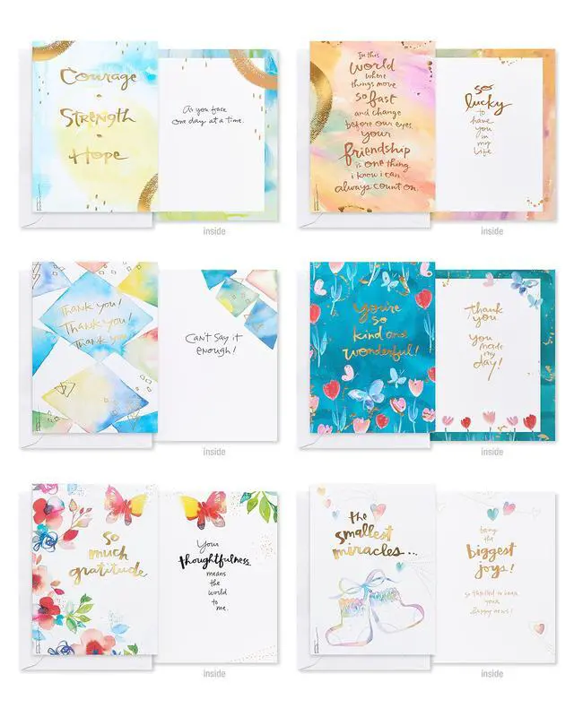 Alt view image 7 of 7 - 41-Count Card Pack designed by Kathy Davis Studios, All-Occasion Watercolor Florals & Gold Foil Accents