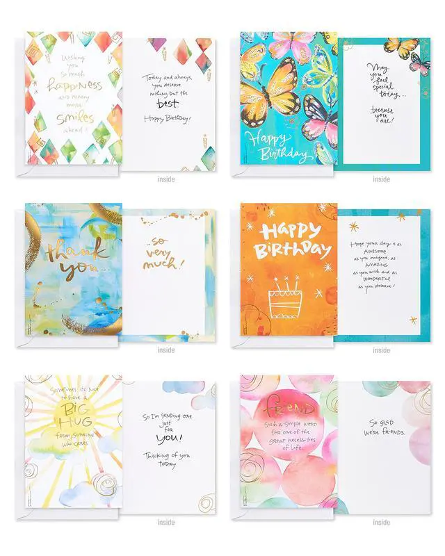 Alt view image 5 of 7 - 41-Count Card Pack designed by Kathy Davis Studios, All-Occasion Watercolor Florals & Gold Foil Accents