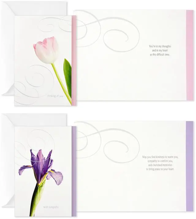 Alt view image 5 of 7 - Assorted Sympathy Cards (Flowers, 12 Cards and Envelopes)