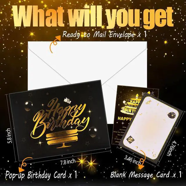 Alt view image 5 of 6 - Pop Up Birthday Cards for Men, LED Light & Music Blow The Candle | 3D Balloons, Singing Happy Birthday gifts Card for Husband - Women, Kids, Son, Her, & Dad