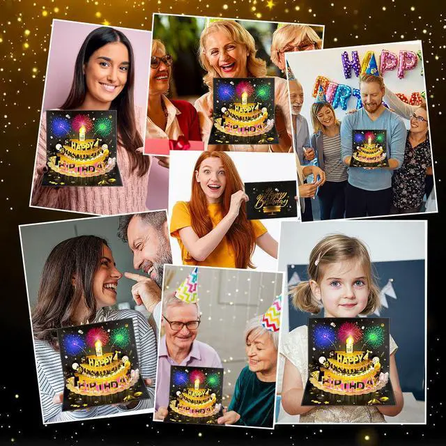 Alt view image 6 of 6 - Pop Up Birthday Cards for Men, LED Light & Music Blow The Candle | 3D Balloons, Singing Happy Birthday gifts Card for Husband - Women, Kids, Son, Her, & Dad