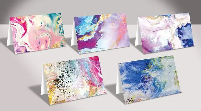 Alt view image 5 of 6 - 100-Pack All Occasion Greeting Cards, Assorted Blank Note Cards, 4 x 6 inch, 5 Abstract Art Designs, Blank Inside, with Envelopes, 100 Pack
